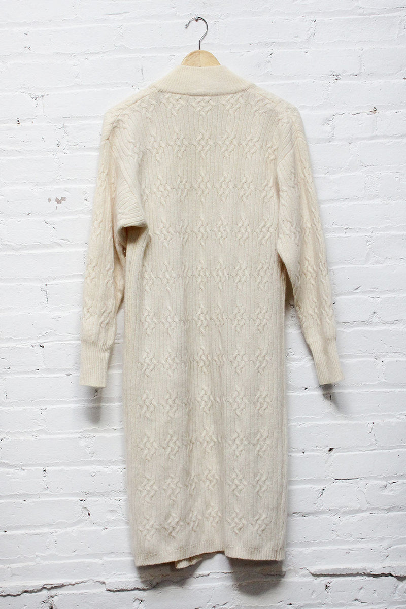 Cable Knit Snowy Cardigan Dress S
