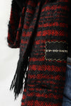 1950s Stripe Swing Scarf Coat S-L