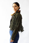 Sloane Cropped Suede Fringe Jacket S