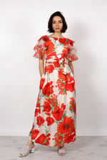 Kiki Hart Silk Poppy Calypso Dress M