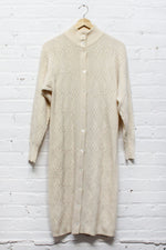 Cable Knit Snowy Cardigan Dress S