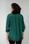 Julia Forest Green Silk Blouse