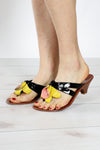 Golo Patent Flower Sandals 6 1/2