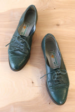 Hunter Green Leather Oxfords 7