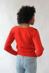 Graphic Red Fitted Sweater XS-M