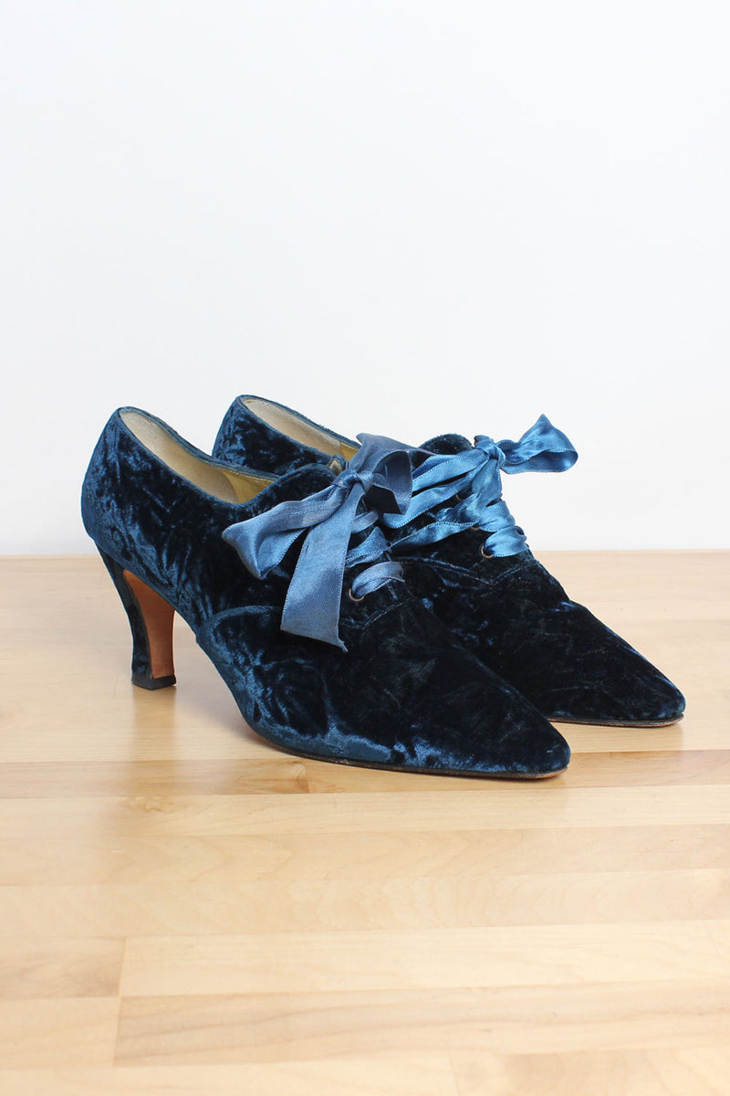 Blue Velvet Pointed Heels 8.5