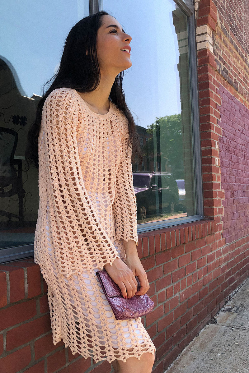 blush crochet dress BLUSH CROCHET DRESS Behbud Crafts