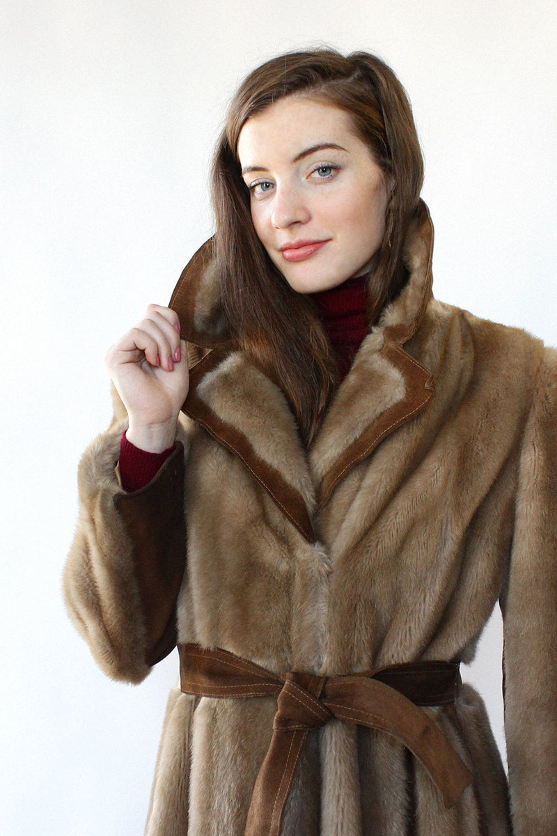 Princesa Faux Fur Striped Coat S/M