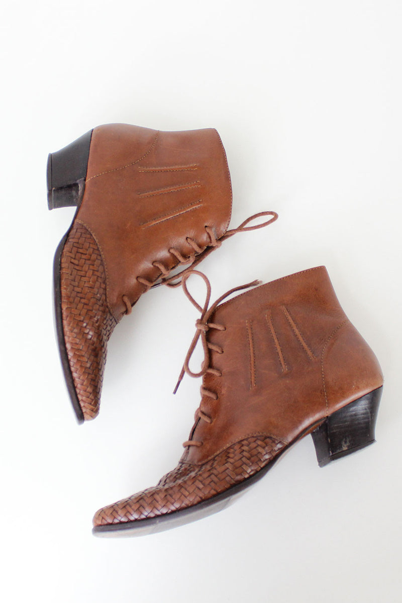 Nicole Woven Ankle Boots 6 1/2