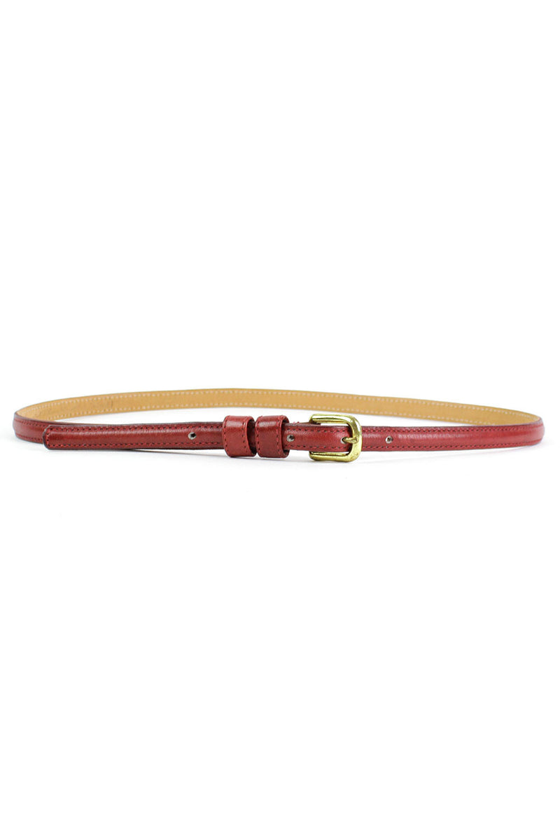 Maroon Skinny Belt