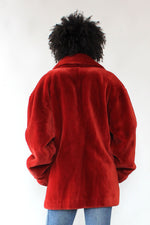 Bill Blass Plush Ruby Faux Fur Coat M/L