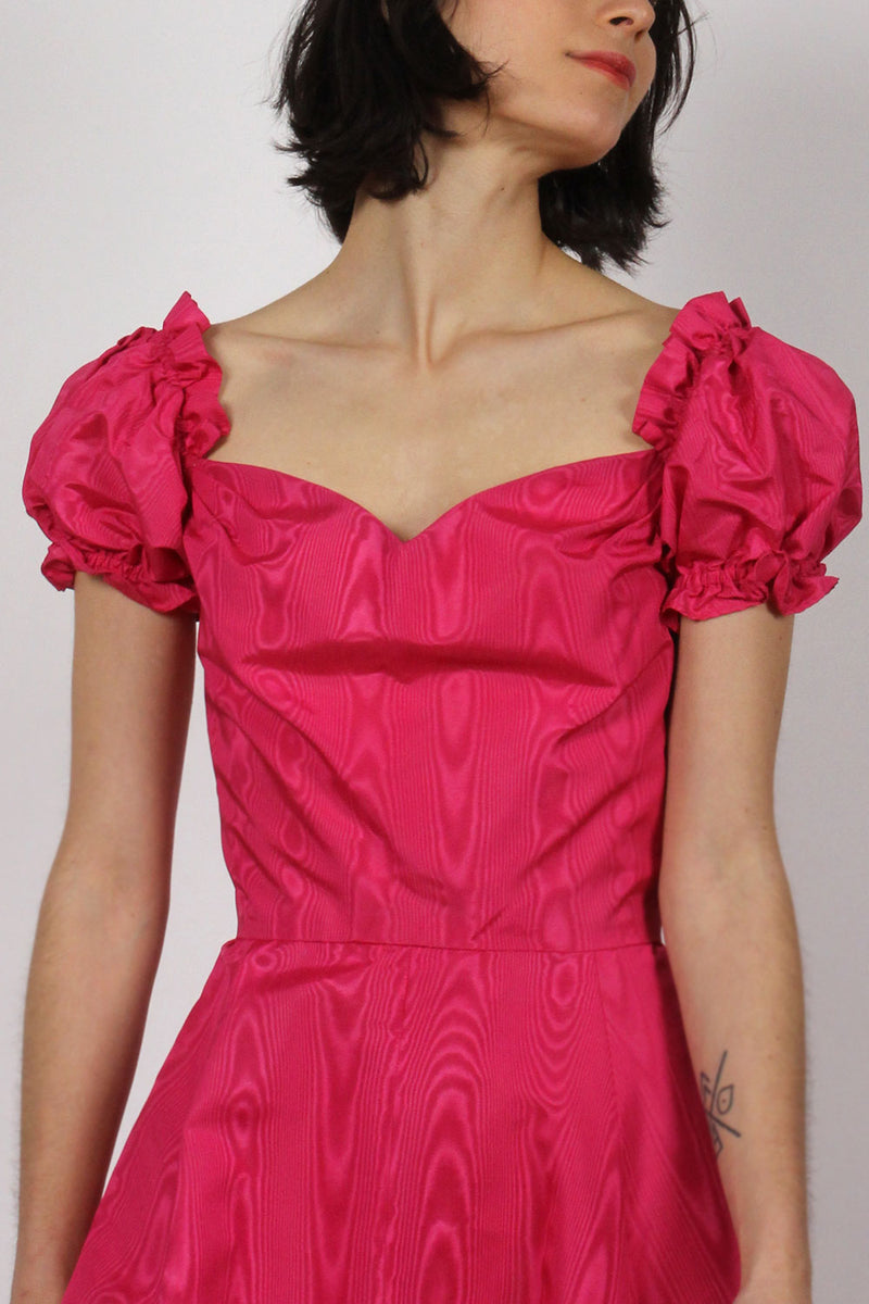 Hot Pink Moiré Dress XS