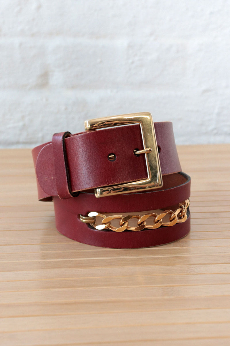 Cordovan Chain Cutout Belt XS/S