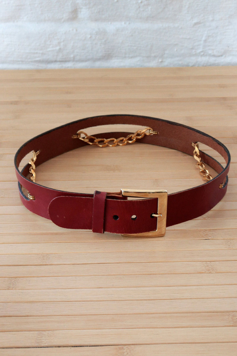 Cordovan Chain Cutout Belt XS/S