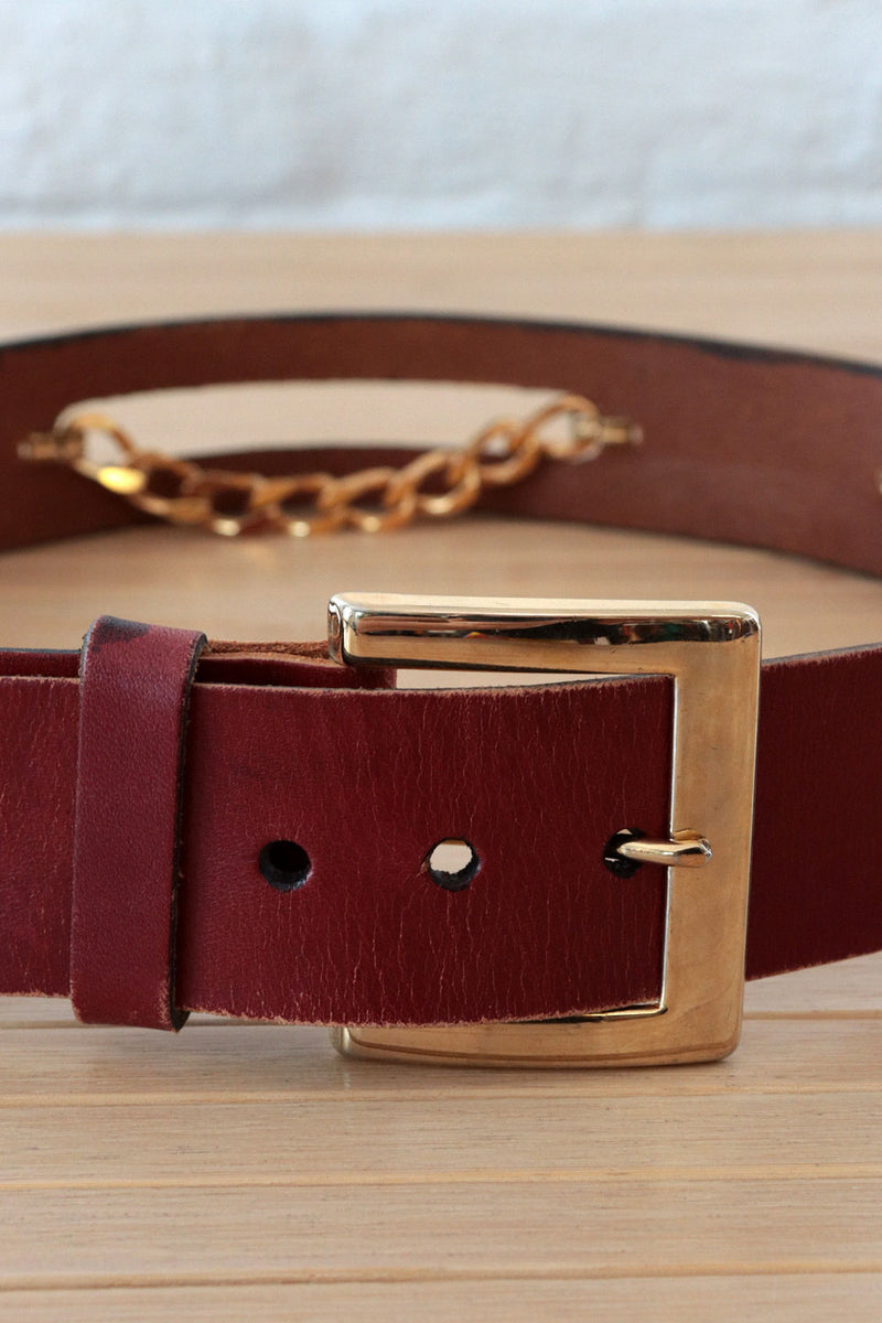 Cordovan Chain Cutout Belt XS/S
