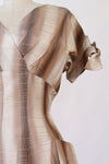 Metallic Bronze Taffeta Bow Dress L