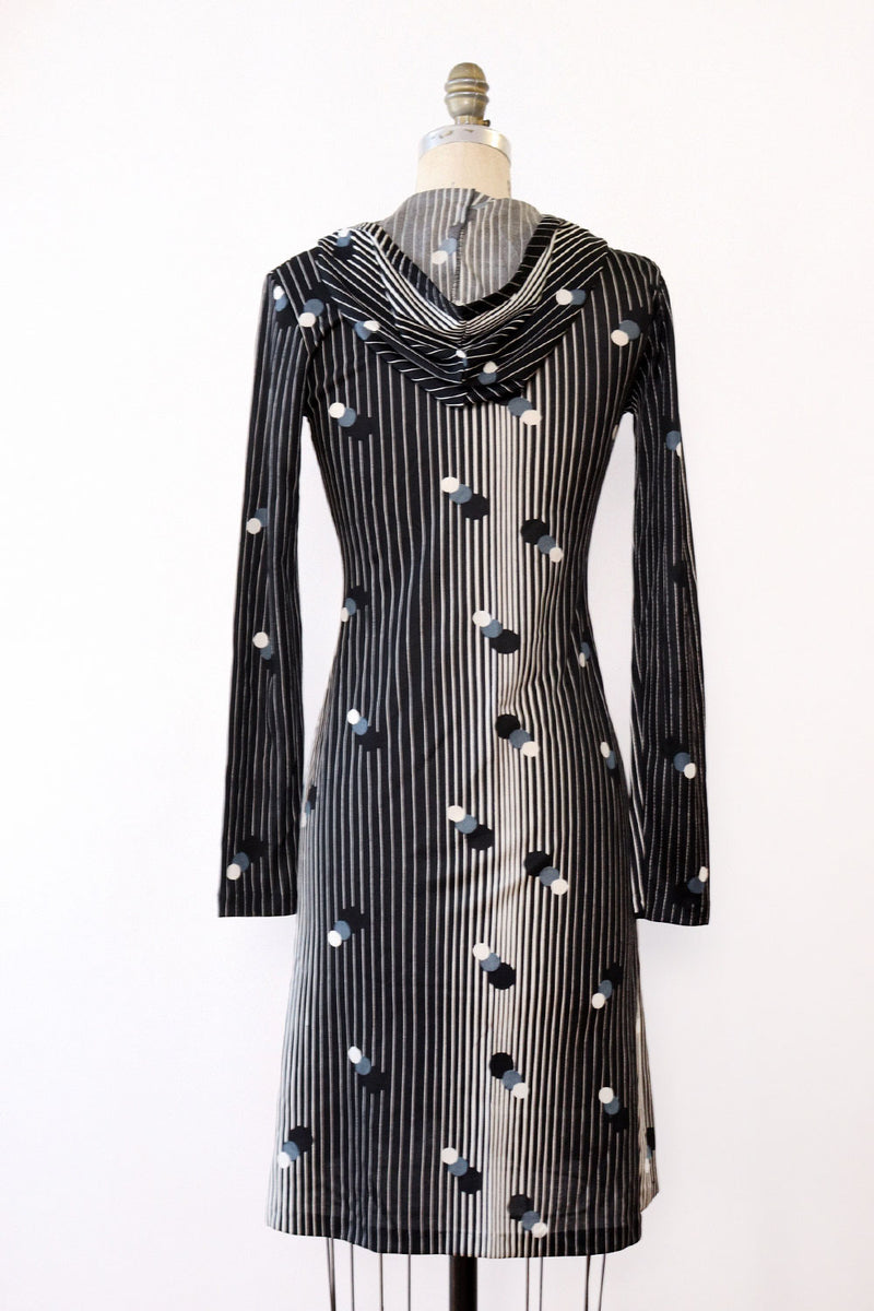 Hooded Graphic Print Dress S-S/M