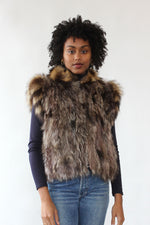 Raccoon Fur Convertible Coat S/M