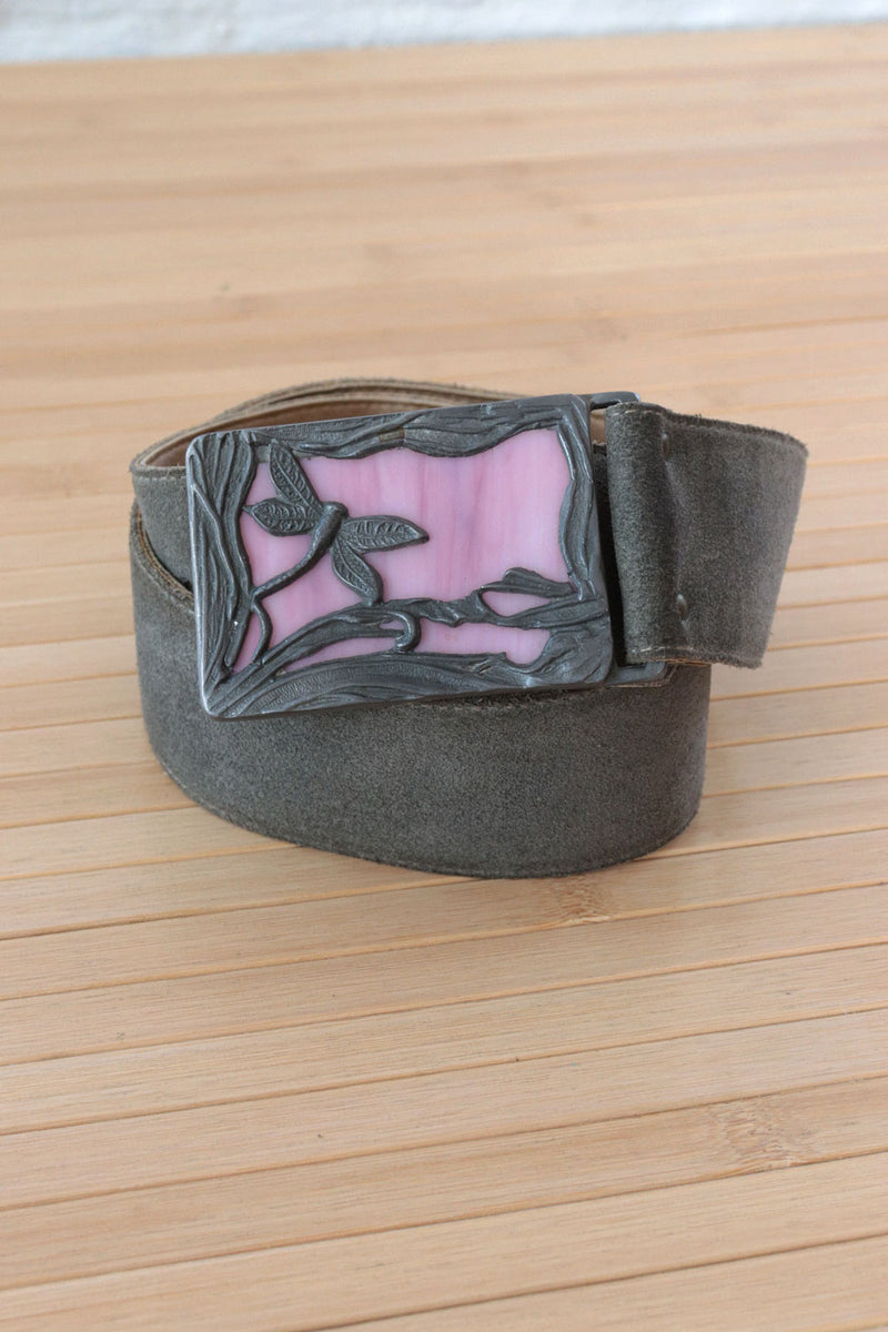 Stained Glass Dragonfly Buckle Belt S-L