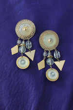 Frosted Medallion Statement Earrings