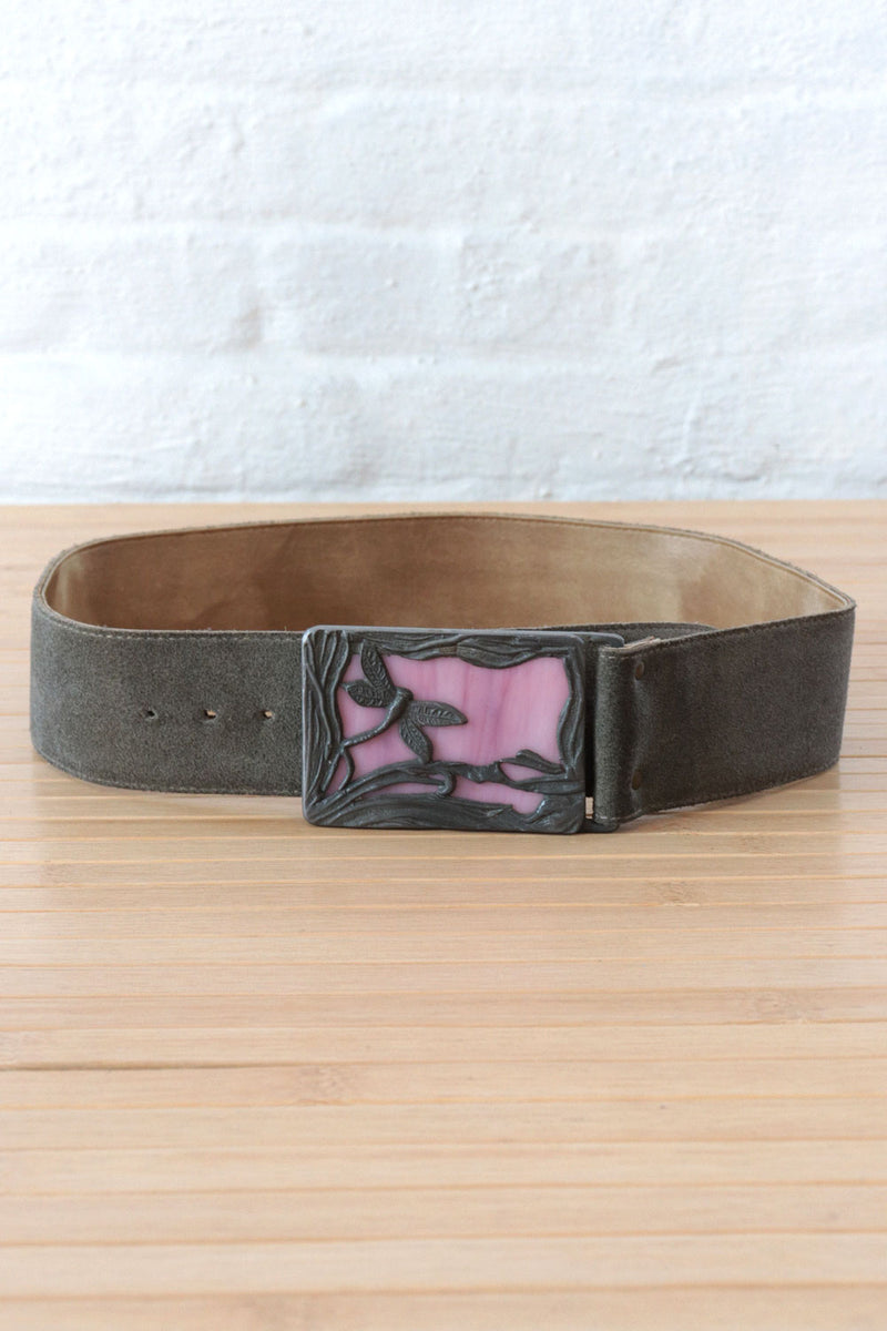 Stained Glass Dragonfly Buckle Belt S-L