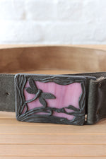 Stained Glass Dragonfly Buckle Belt S-L