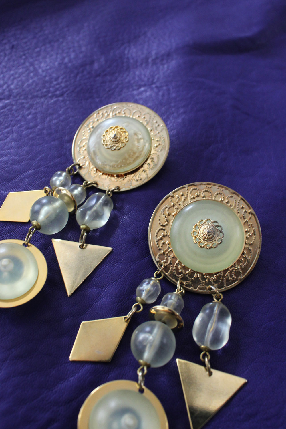 Frosted Medallion Statement Earrings