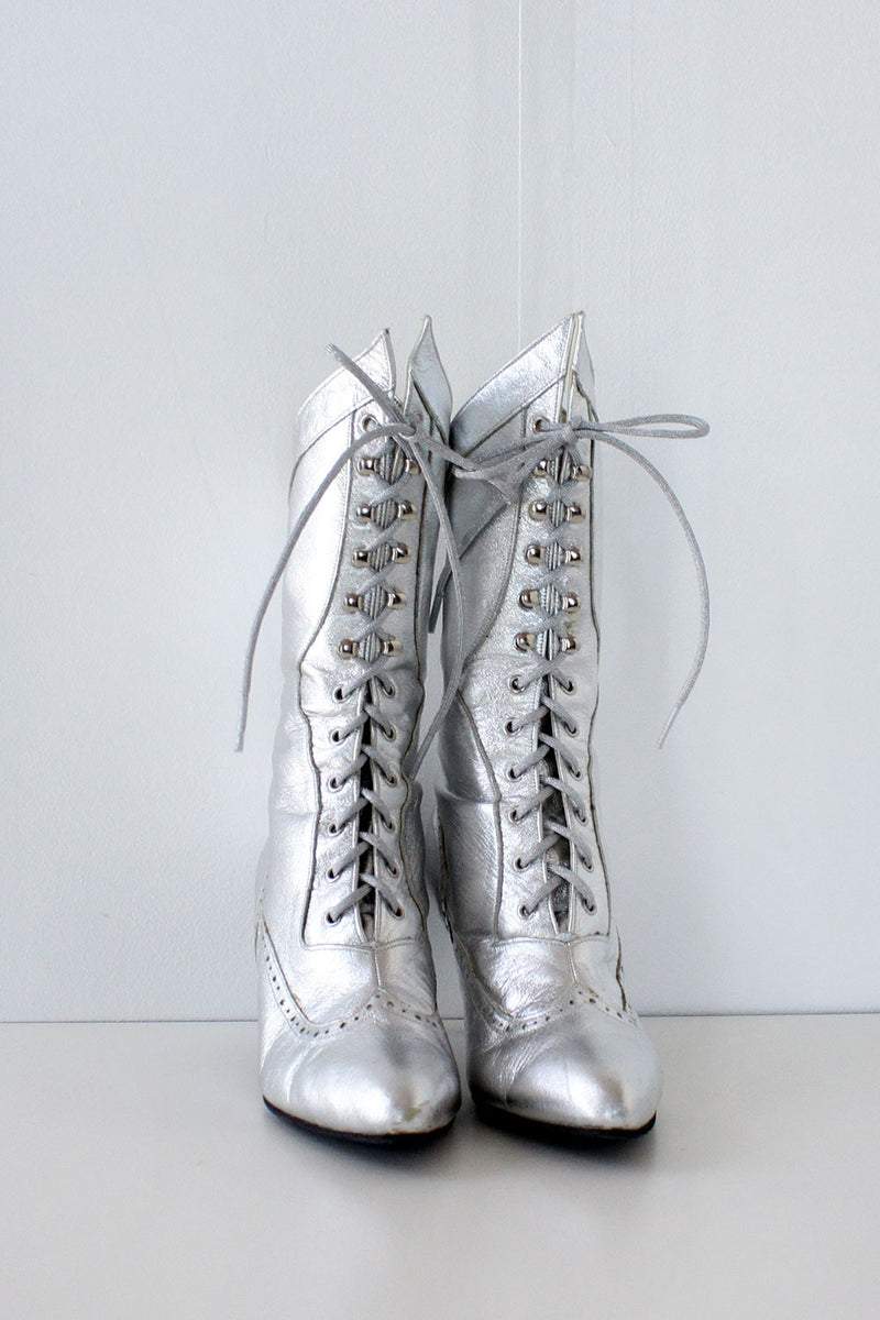 Silver Granny Boots 7