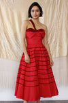 Scarlet 1950s Taffeta Ruffle Dress XS
