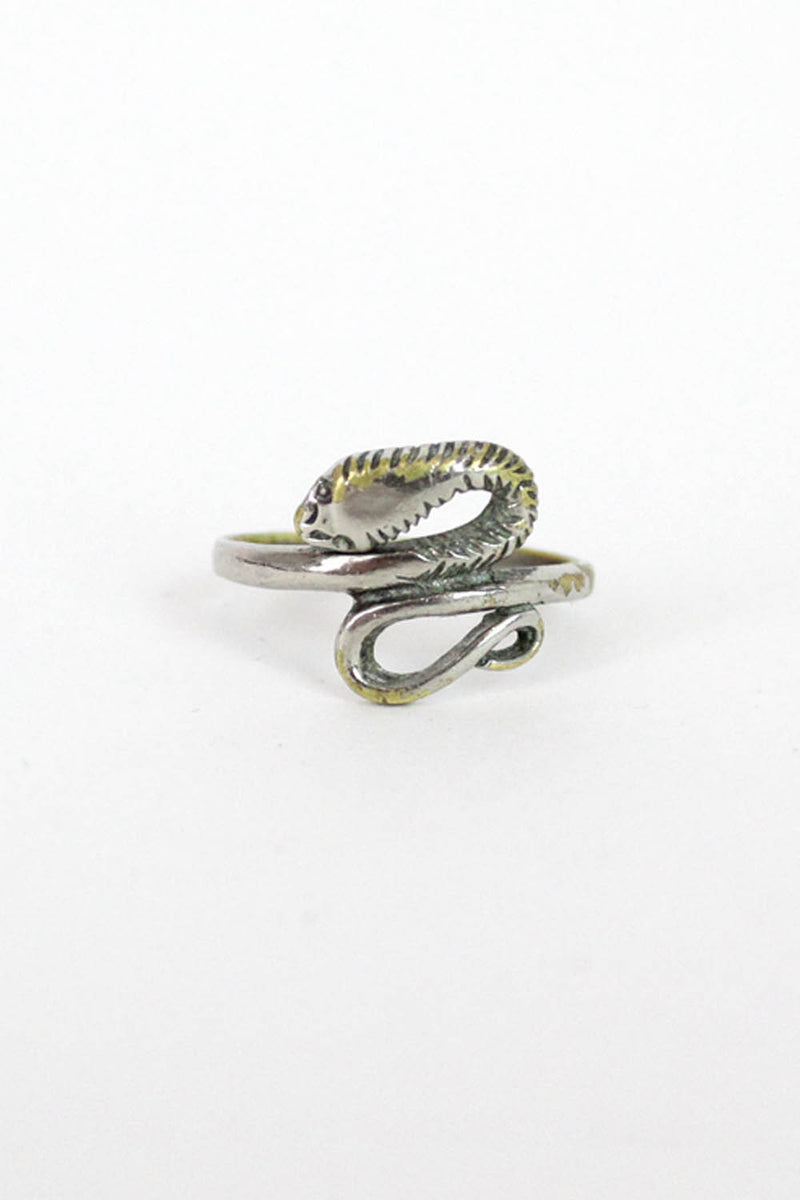 Snake Silvertone Ring