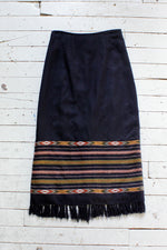 Fringed Blanket Skirt M