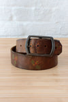 Acorn Tooled Leather Belt S-L