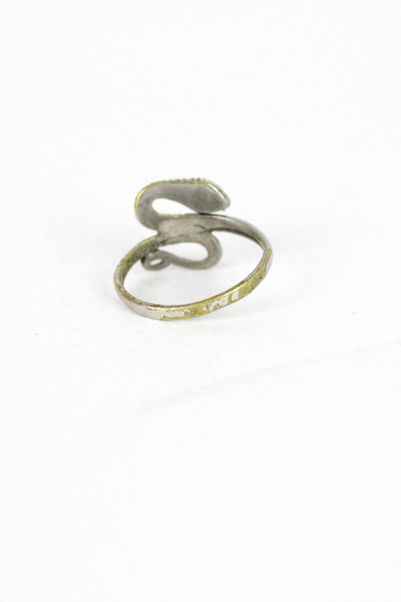 Snake Silvertone Ring