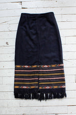 Fringed Blanket Skirt M