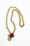 coral & gold necklace