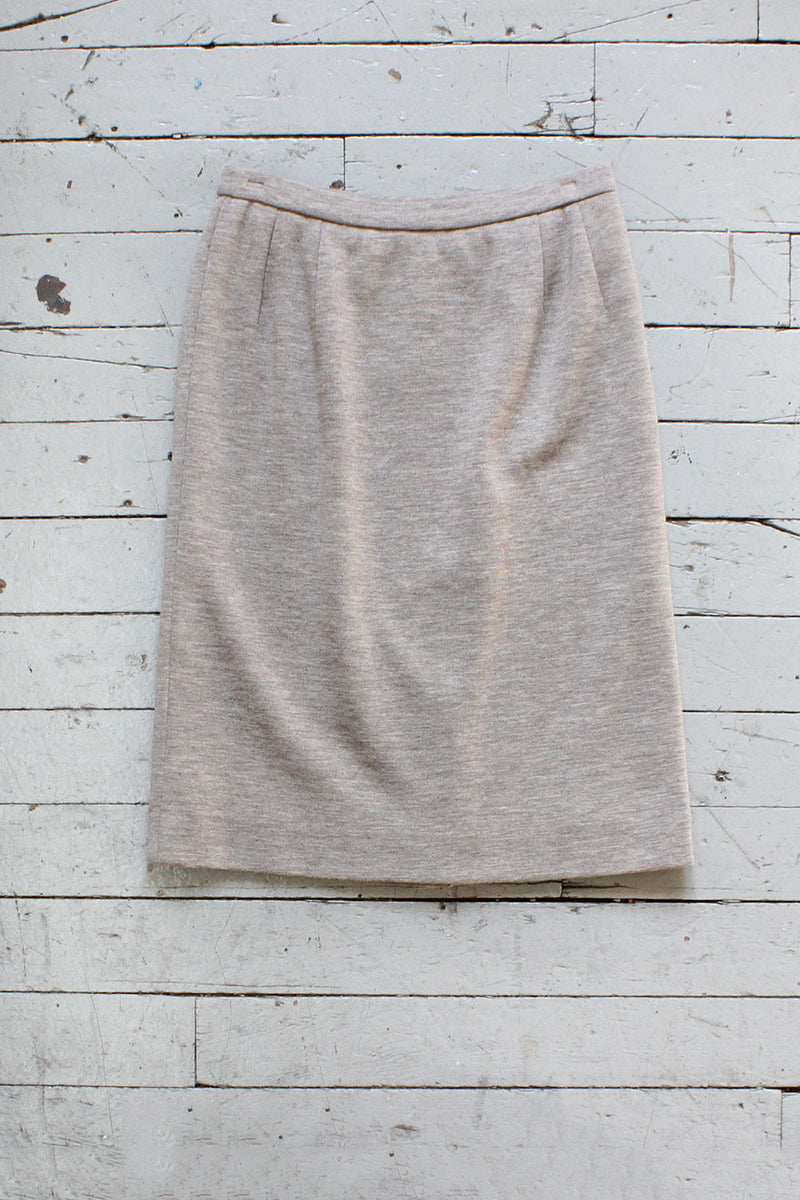 Oatmeal Wool Pencil Skirt S/M