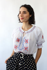 Grecian Embroidered Peasant Blouse S-L