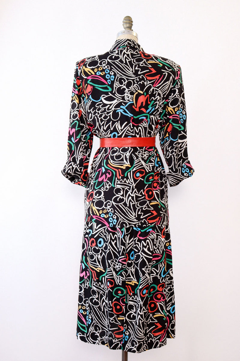Doodle Print Jacket & Skirt Set S/M