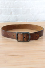 Acorn Tooled Leather Belt S-L