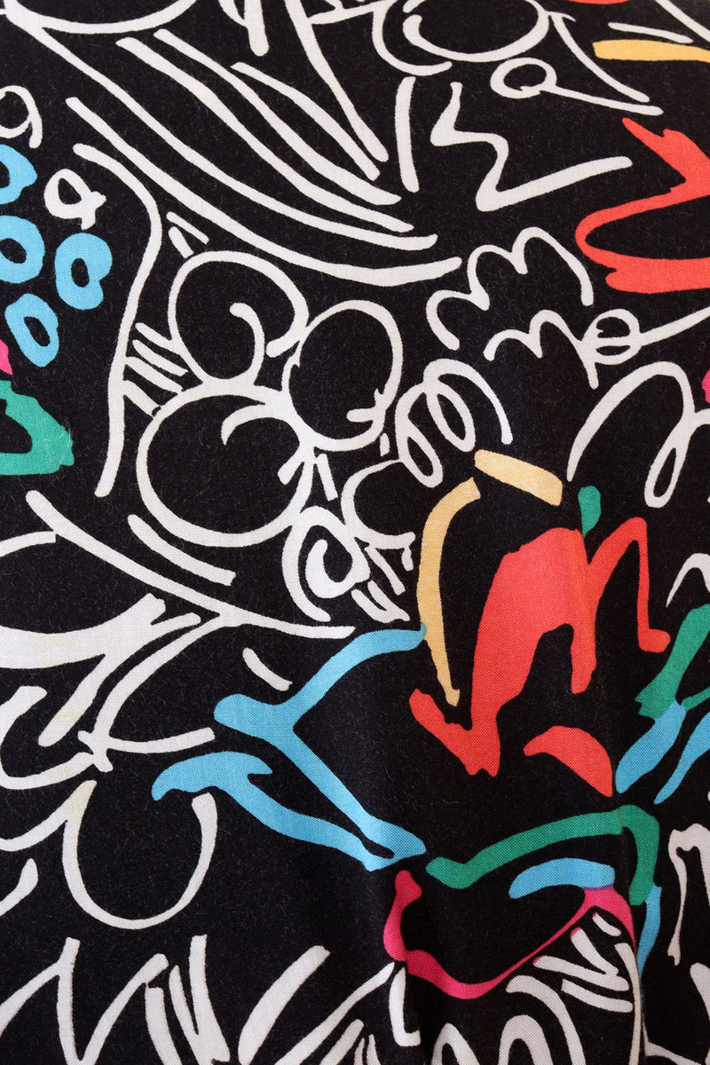 Doodle Print Jacket & Skirt Set S/M