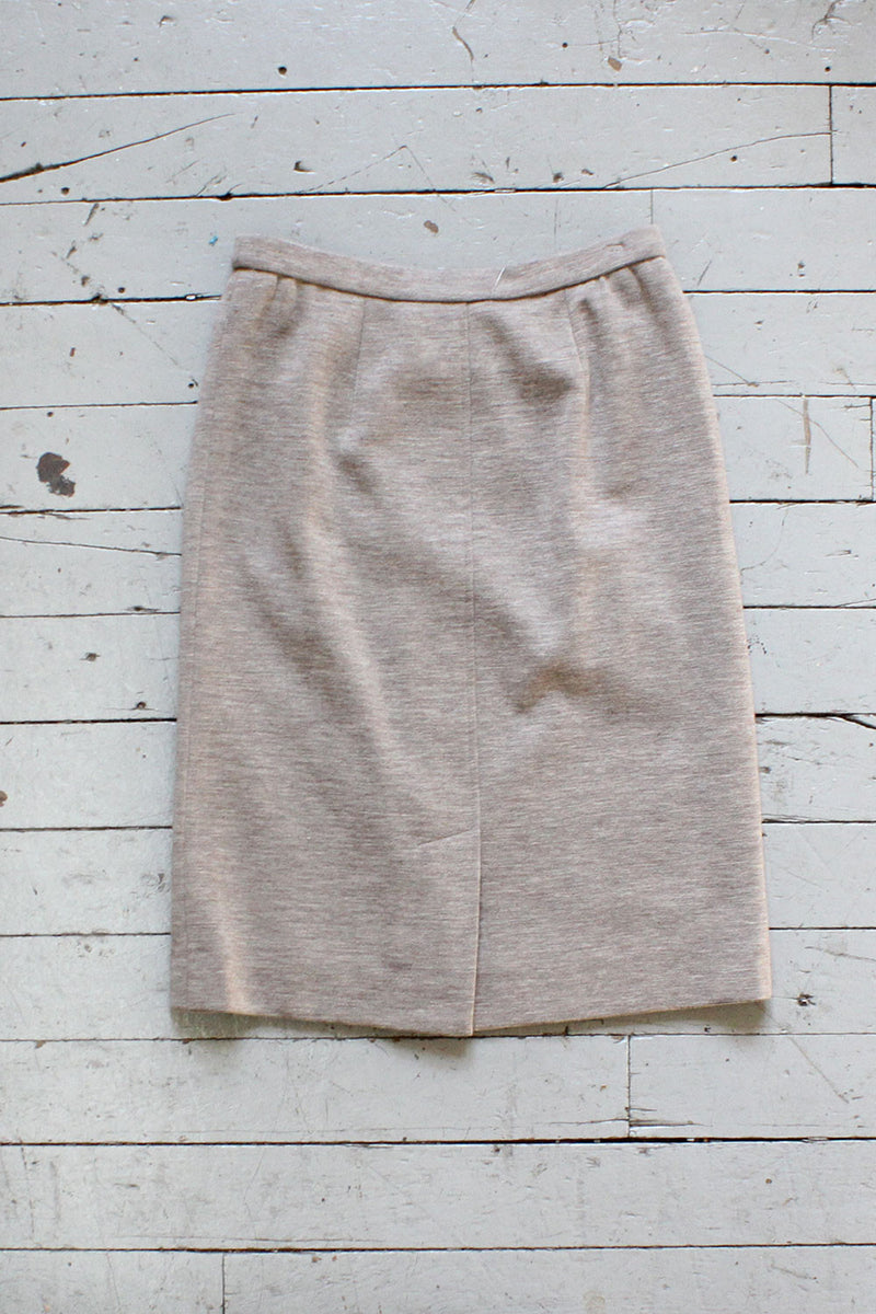 Oatmeal Wool Pencil Skirt S/M