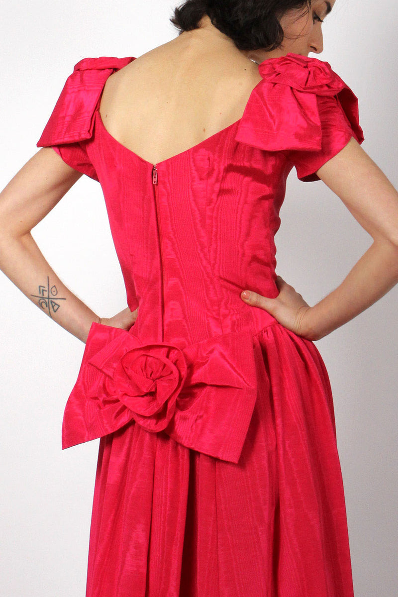 Magenta Moiré Rosette Gown XS/S