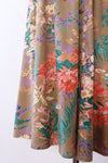 Tan Tropical Floral Belt Dress S/M