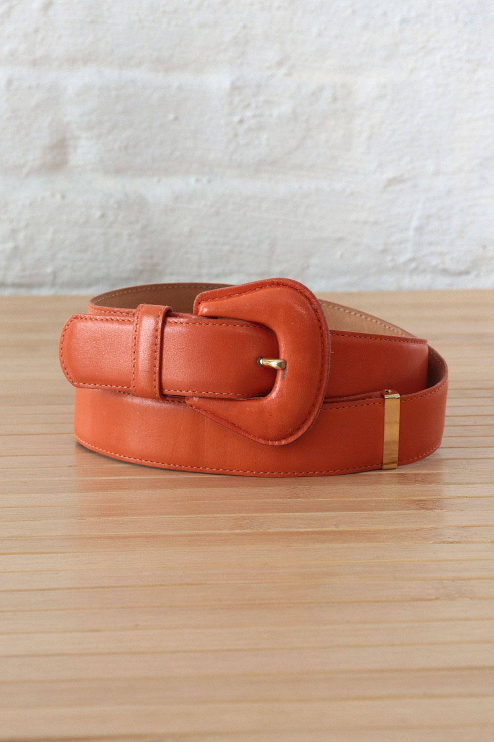 Argentinian Orange Leather Slide Belt XS-L