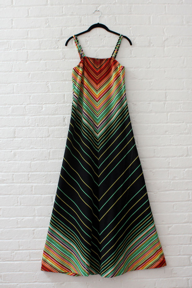 Rainbow Chevron Maxi Dress S/M – OMNIA