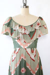 Sage Peach Ruffled Maxi Dress XS/S