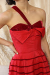 Scarlet 1950s Taffeta Ruffle Dress XS