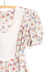 70s Floral Babydoll Top S