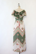 Sage Peach Ruffled Maxi Dress XS/S