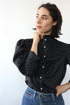 Avec Moi Swiss Dot Ruffle Blouse S/M